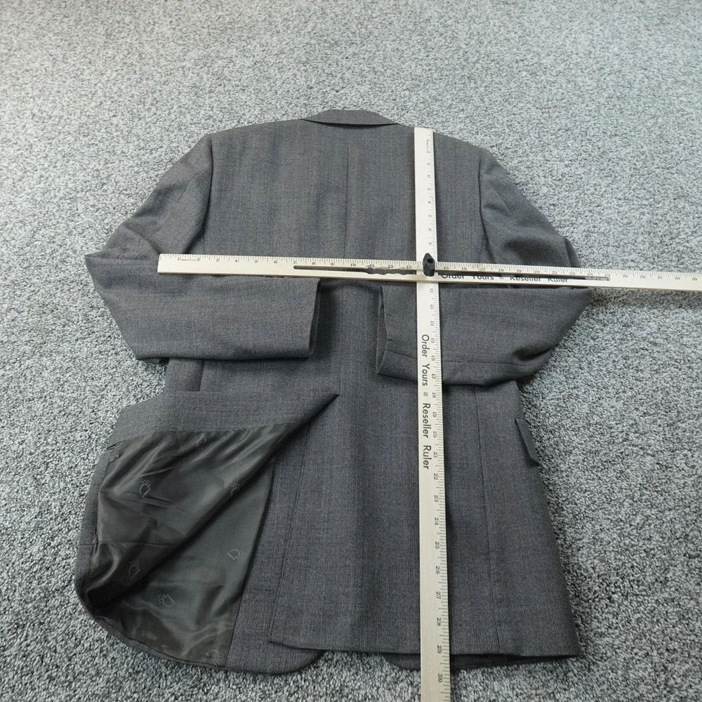 VTG Christian Dior Blazer Mens M Gray Wool Button Sport Coat Suit Jacket Top USA